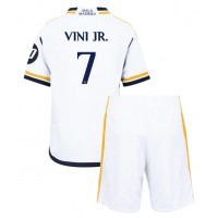 Real Madrid Vinicius Junior #7 Heimtrikotsatz Kinder 2023-24 Kurzarm (+ Kurze Hosen)